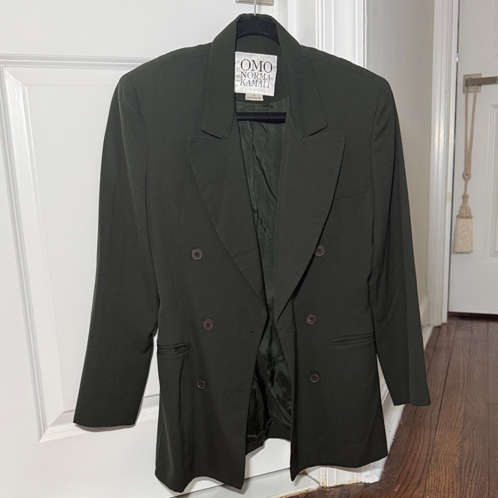 OMO Norma Kamali Black Double-Breasted Blazer